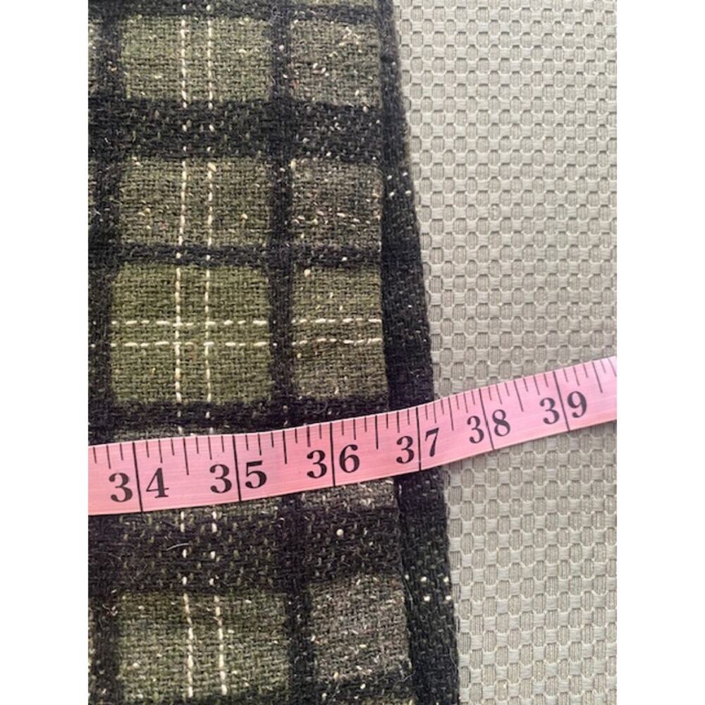 Vintage Handmade Wool Plaid Tunic Dress Green Black Lined Shift Dress - Picture 6 of 6